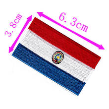 Bordado de bandeira do país paraguai, remendo de 6.3cm de largura, bordado de ferro de alta qualidade/bordado bordado/acessórios de bandeira 2024 - compre barato