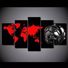 Red Map Canvas Painting 5 Panel No Frame Football Still Life Posters and Prints Home Decoration Wall Pictures for Living Room 2024 - buy cheap