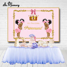 InMemory Pink Twins Girls Baby Shower Newborn 1st Birthday Party Backdrop For Photography Gold Crowns Bow Photography Background 2024 - buy cheap