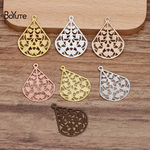 BoYuTe (100 Pieces/Lot) 23*29MM Metal Brass Filigree Water Drop Charms Diy Hand Made Jewelry Materials Wholesale 2024 - buy cheap