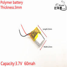 3.7V 60mAh 301215 Lithium Polymer Li-Po li ion Rechargeable Battery cells For Mp3 MP4 MP5 GPS mobile bluetooth 2024 - buy cheap