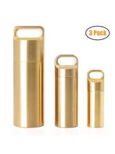 Portable Pillbox Brass Storage Box Metal Sealed Waterproof Capsule Container Portable Pillbox For Outdoor Riding Camping 2024 - buy cheap