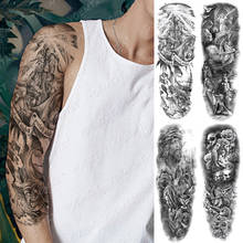 Tatuaje de manga de brazo grande para hombres y mujeres, pegatina de tatuaje temporal impermeable, Lucifer, Angel Eagle, Hell, Satan, arte corporal completo, tatuaje falso 2024 - compra barato