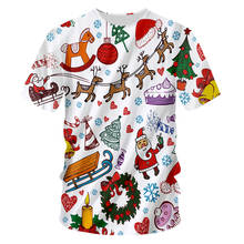 Ifpd tamanho da ue 3d impresso t camisas engraçado elementos de natal natal tshirt ocasional dos desenhos animados festa de manga curta camisas mais tamanho 2024 - compre barato