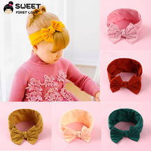Fashion Baby Headband Solid Bow-knot Girls Turban Kids Head Scarf Nylon Scrunchies Elastic Hair Band Head Wrap Hair Accessories 2024 - buy cheap
