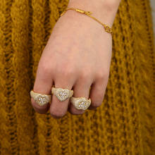 Anéis banhados a ouro para mulheres e homens, anel de casamento, joia banhado a ouro, faixa larga com zircônia cúbica 2024 - compre barato