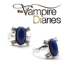 The Vampire Diaries Rings Elena Gilbert Daylight Rings Vintage Crystal Ring With Blue Lapis Fashion Movies Jewelry Cosplay 2024 - buy cheap