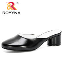 ROYYNA 2020 New Designer Women Slipper Summer Outdoor Sandal Round High Heel Slip On Elegant Ladies Slides Sandals Feminimo Shoe 2024 - buy cheap