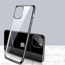 Electroplate TPU Soft Case For iPhone 11 Pro Max 11Pro 5.8 6.1 6.5 2019 Cover 11 Case Silicone Transparent Plating edge Case 2024 - buy cheap