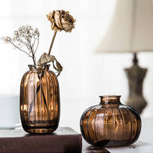 Скандинавский декоративная стеклянная ваза для дома, маленькое украшение для гостиной, домашний декор, современные прозрачные Гидропонные мини-цветы для украшения 2024 - купить недорого