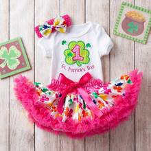 2021 St. Patrick Spring Girl Clothes Set Embroidery Tutu Skirt Romper Headband 3Pcs Princess Girls Clothing Birthday Girls Set 2024 - buy cheap