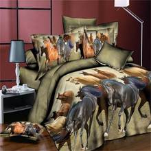 3D King Size Bedding Set Luxury Reactive Printing 4 Pcs Horse Duvet Cover Bed Set Beddings Bedroom Comforter Set Dropshipping 96 2024 - buy cheap