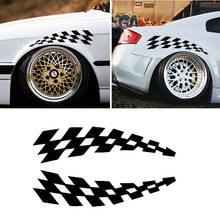 2pcs/lot Racing Stickers Lattice Decals Wheel Eyebrow Side Stripes Vinyl Stickers Prevention Vinyl Auto Accessories Car Styling 2024 - compre barato
