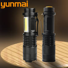 Yunmai 2000lm alumínio à prova dwaterproof água zoomable led lanterna tocha tático luz para 14500 recarregável ou aa bateria 2024 - compre barato
