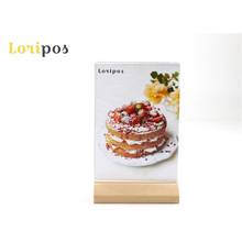 A5 Wooden Advertising Poster Display Stand 148*210mm Paper Label Holder Table Sign Menu Stand Pop Photo Picture Frame Acrylic 2024 - buy cheap