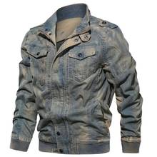 Мужская Повседневная джинсовая куртка, хлопковая куртка в стиле ретро, большие размеры, весна-осень 2024 - купить недорого