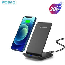Беспроводное зарядное устройство FDGAO 30 Вт Qi для iPhone 12 11 XS XR X 8, быстрая зарядная док-станция для Samsung S21 S20 S10 2024 - купить недорого