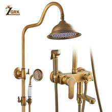 ZGRK Shower Faucets Antique Bathroom Faucet Brass Bath Rainfall With Spray Shower Head Bidet Tap Europe Faucet Bath Shower Set 2024 - buy cheap