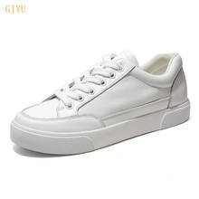 Cowhide White Shoes Women 2021 Spring New Korean Casual Round Toe Sneakers Girl Student Flat Shoes Sports Running Shoes 35-40 2024 - buy cheap