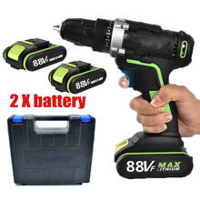 88VF impact drill multi-function electric screwdriver rechargeable lithium battery household hand drill cordless drill 2024 - buy cheap