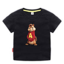 Camiseta de algodão de manga curta de verão, camiseta das crianças alvin e o chip munk, tops vermelhos de algodão, camisetas de meninos e meninas 2-10 anos 2024 - compre barato