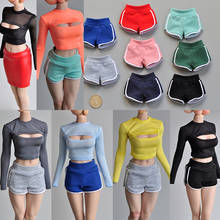 1/6 Scale Female Figure Accessories Clothes Open Chest T-shirt Short Bottoming Shirt Pants Leather Skirt Model for 12'' Body 2024 - buy cheap