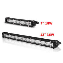 Barra de luz LED de trabajo de una sola fila, lámpara impermeable de inundación para SUV, ATV, todoterreno, 12V-36V, 6LED, 12LED, 18W, 36W, 6000K 2024 - compra barato