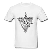 Maritime Time Black And White T-shirt For Men Fabulous Cool Whale Print Cartoon T Shirt Classic Male Cotton Tee Top 2024 - buy cheap