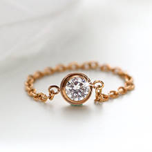 YUN RUO Zircon Chain Ring Bridal Wedding Rose Gold Fashion 316 L Titanium Steel Jewelry Woman Girl Gift Never Fade Drop Shipping 2024 - buy cheap