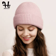 Winter Beanie Hat for Women Knitted Warm Double Layer Hats Female Winter Slouchy beanie Skullies Korean Pink Red Black Cap 2024 - buy cheap