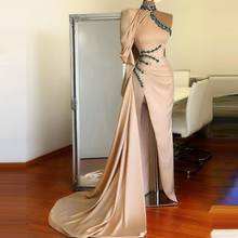 Женское атласное платье с юбкой-годе, с одним открытым плечом 2024 - купить недорого