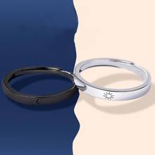 2Pcs Sun Moon Matching Couple Rings Silver Color Adjustable Opening Ring Minimalist Engagement Wedding Rings For Men Women Gift 2024 - купить недорого
