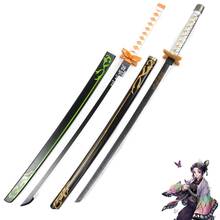 Anime Demon Slayer: Kimetsu No Yaiba, accesorios de Cosplay, Kochou Shinobu, espada de madera, armas, accesorio para Cosplay de Halloween 2024 - compra barato