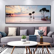 Современное изображение пляжа Сумерки морской пейзаж, Картина на холсте, домашний декор, постеры на берегу, настенные картины для декора гостиной 2024 - купить недорого