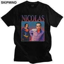 Vintage Nicolas Cage T Shirt Men Short Sleeved 100% Cotton Tshirt Fashion Tee Tops Casual Superhero Fans T-shirt Gift Idea Merch 2024 - buy cheap