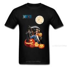 Camiseta de Halloween para hombre y mujer, camisa de la serie One Piece, personalizada, con calavera de calabaza, fantasma, divertida, Luffy, Zoro, 3XL 2024 - compra barato