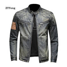 Fashion Bomber Military Style Men Denim Jackets Slim Fit  Casual Mens Coat 2020 Fashion Vintage Clothes for Men Plus Size 5XL 2024 - buy cheap