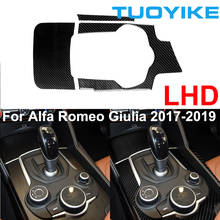 LHD RHD Car Style Interior Carbon Fiber Gear Shift Centrol Control Cover Trim Panel Sticker For Alfa Romeo Giulia Stelvio 17-19 2024 - buy cheap