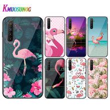 Capa de celular oppo a5 a9 2020 f7, capa rosa, vermelho, flamingo para oppo reno 2 z 2z 2f 3 4 pro 5g, capa preta brilhante 2024 - compre barato