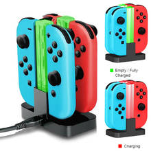Зарядное устройство для контроллера 4 Joy Con, светодиодный индикатор, зарядная док-станция, базовая подставка, держатель для аксессуаров Nintendo Switch Joy-Con 2024 - купить недорого