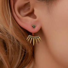 Hello Miss New fashion earrings punk wind tip cone retro back hanging triangle stud earrings women's earrings jewelry 2024 - buy cheap