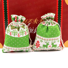 Модные сумки для упаковки ювелирных изделий, 10 шт./лот, 10x14 см, мешки из хлопка на шнурке для рождественской вечеринки, подарочные пакеты для конфет 2024 - купить недорого