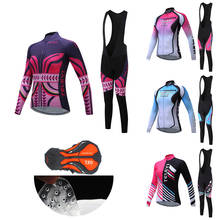 Roupas de ciclismo femininas à prova de sol, de lycra, moda 2021, conjunto de camisa de bicicleta de estrada, mtb, roupas de bicicleta femininas, traje de manga comprida 2024 - compre barato