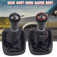 Leather 5 Speed Manual Transmission MT Gear Shift Knob Gaiter Handle For Volkswagen Golf 2 3 4 Cabrio Polo 6N Passat 35i 2024 - buy cheap