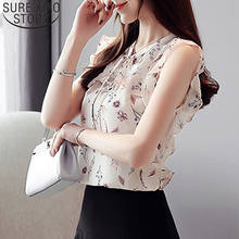 2022 Summer New Women Tops and Blouses Printing Bow Office Lady Shirt Casual Chiffon Floral Women Blouse Camisas Mujer 8625 50 2024 - buy cheap