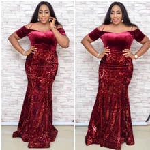 2019 autumn sexy fashion african women polyester sequined plus size long dress 2024 - buy cheap