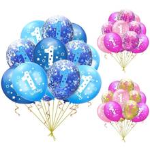 Balão de confete de feliz aniversário, decoração para primeira festa, infantil, menino e menina, 1 ano, chá de bebê 2024 - compre barato