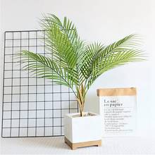 Plantas de palmera tropical grandes artificiales, ramas de árbol, hojas falsas de plástico, Monstera verde, para decoración de habitación, oficina, hogar y jardín, 60-68cm 2024 - compra barato