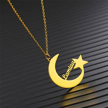 Colar de aço inoxidável personalizado estrela lua padrão charme colares para mulheres gargantilha colar de jóias presentes 2024 - compre barato