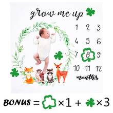 5Pcs/set Newborn Baby Milestone Number Cute Animals Pattern Mat Blanket Photography Background Backdrop Cloth 2024 - buy cheap